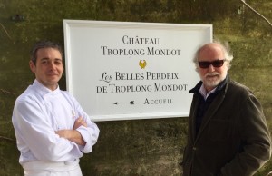 Chef (Charrier) and owner (Pariente) of the Les Belles Perdrix de Troplong Mondot