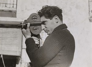 Photographer Robert Capa during the Spanish civil war, May 1937. Photo by Gerda Taro